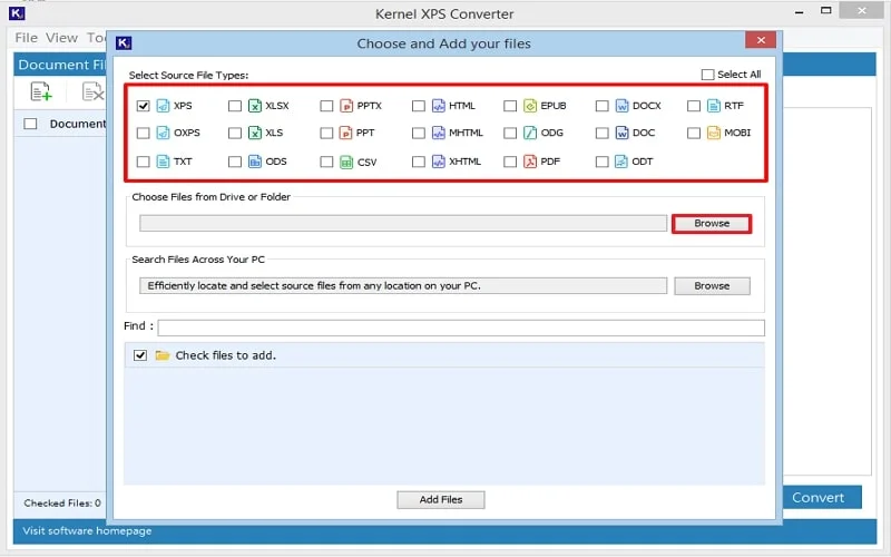 choose files from drive or folders 