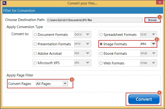 select jpg format