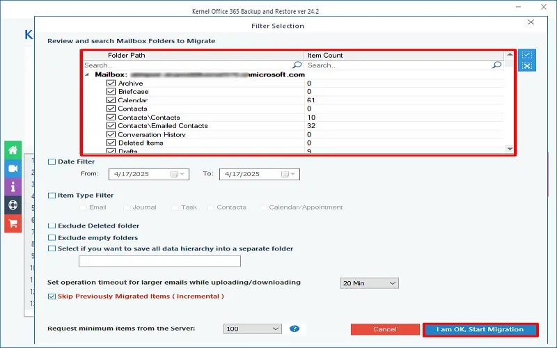 click start migration
