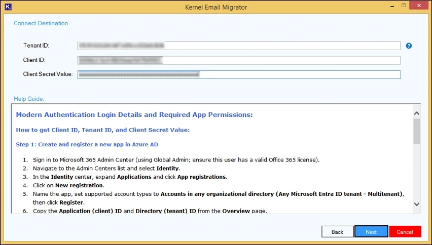 enter required details