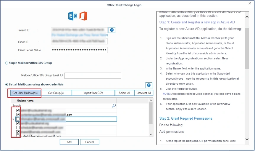 get destination mailboxes