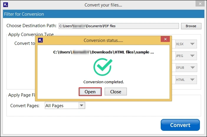 converted html file to pdf