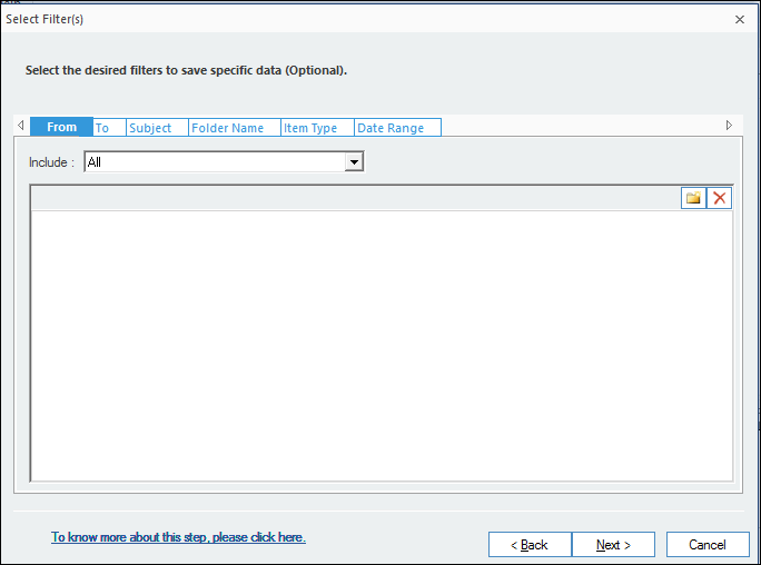 Select the desired filters to save the data