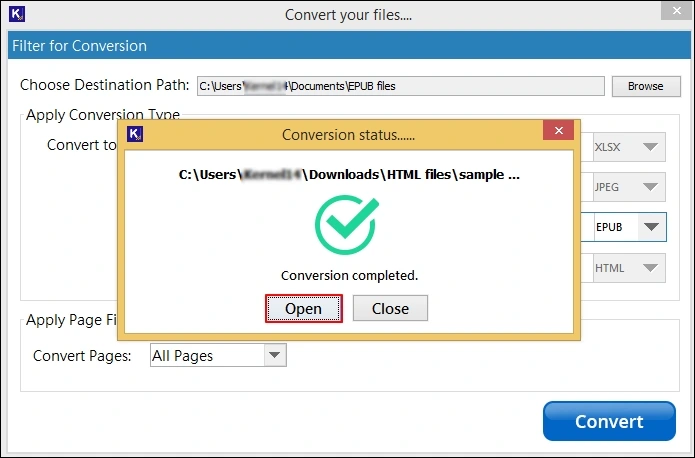 conversion completed