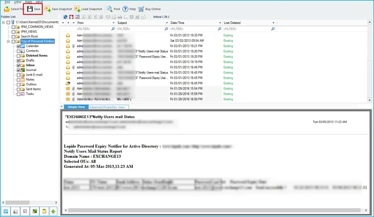 preview pst contents 