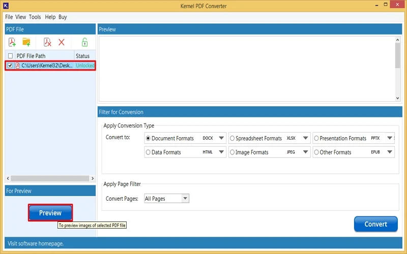 click on preview option 