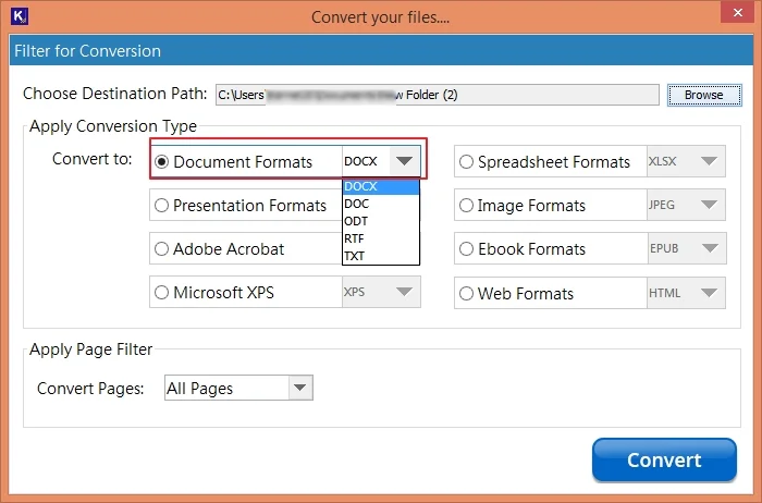 select output as document format
