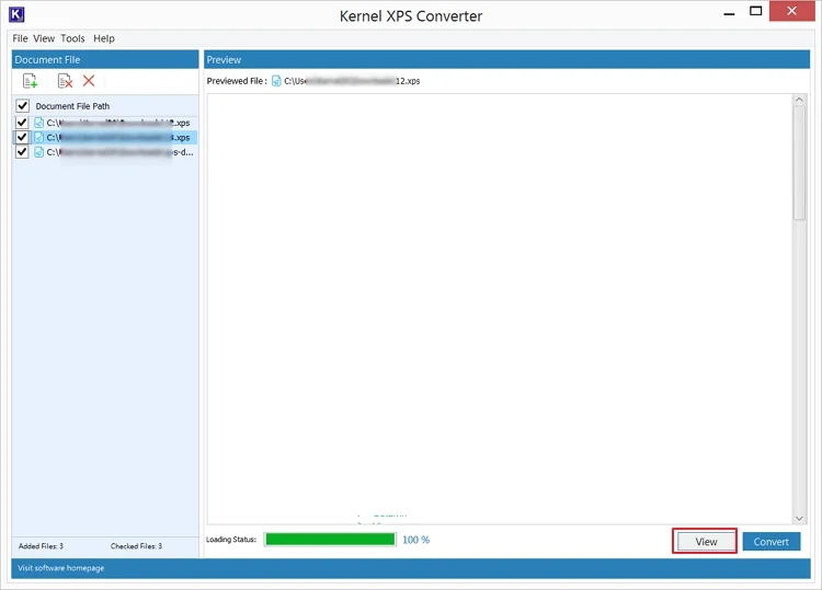 click view to preview content