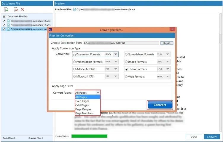 click convert to start conversion