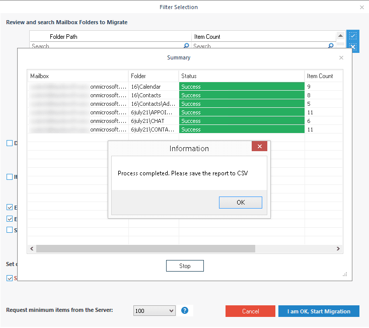 completed backup process