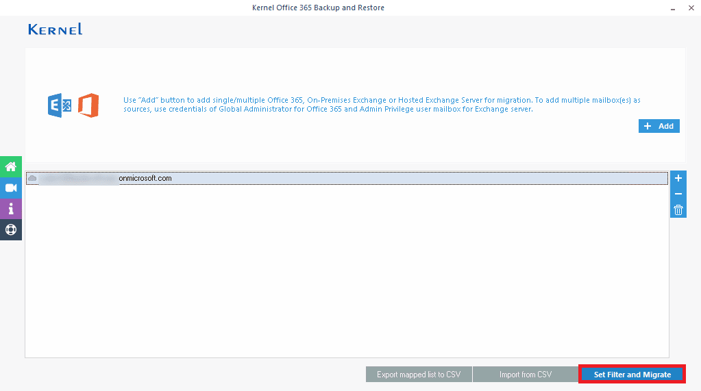 Set Filter and Migrate