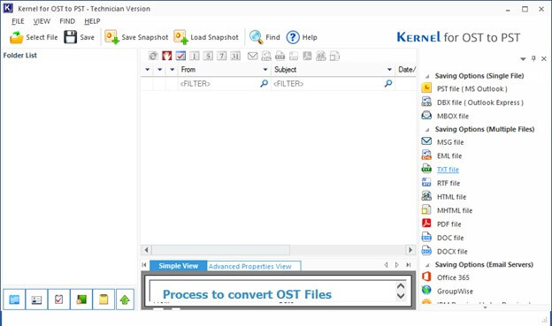 Launch OST recovery software