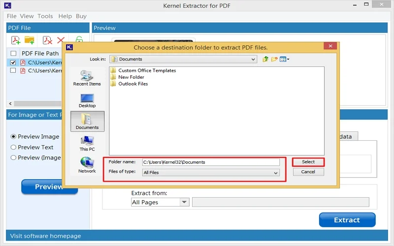 save images from pdf to desired location