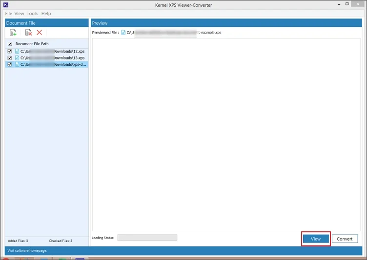 click view button to preview file