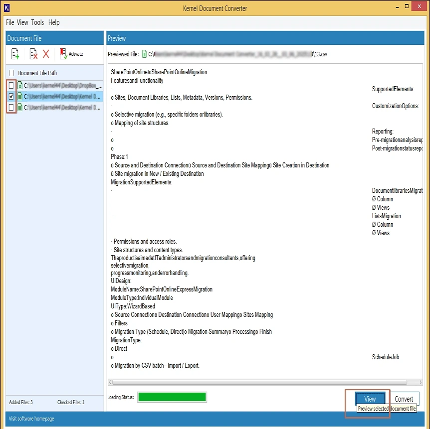 preview excel files