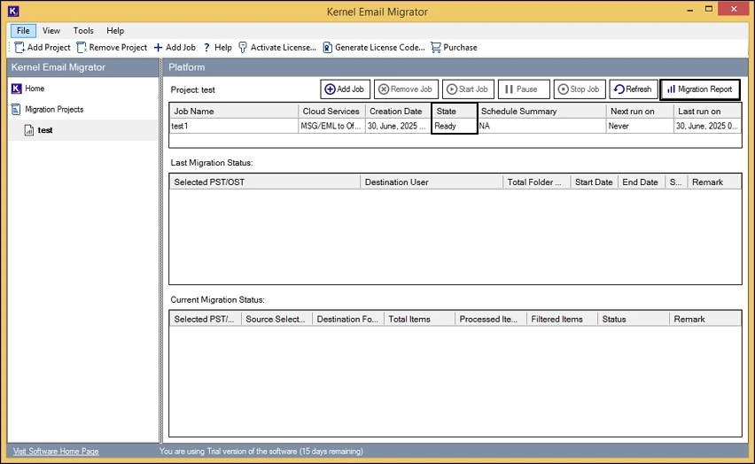 view migration report