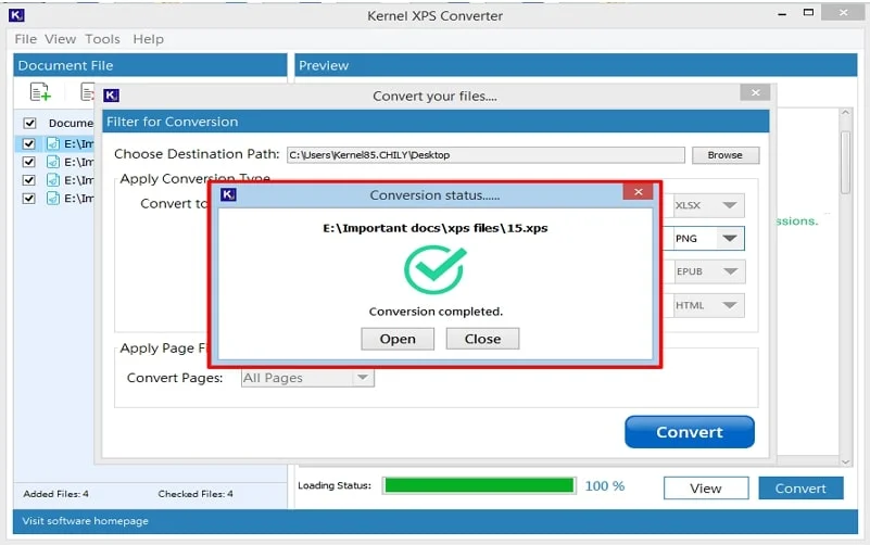 XPS successfully converted into PNG 