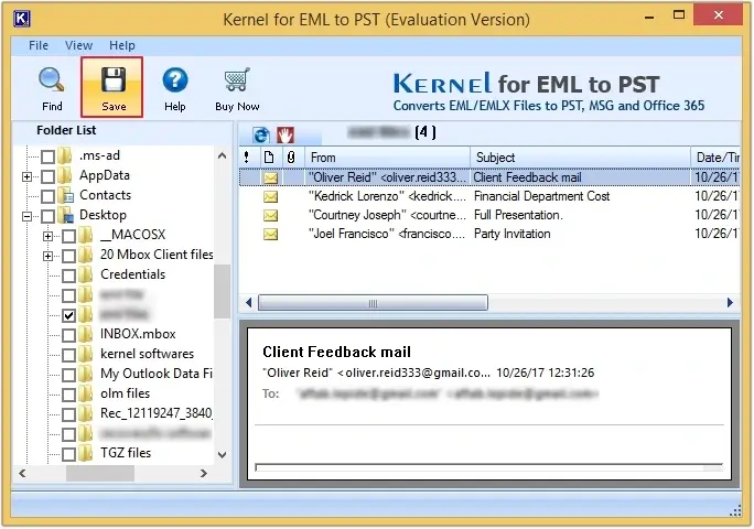 preview EML files
