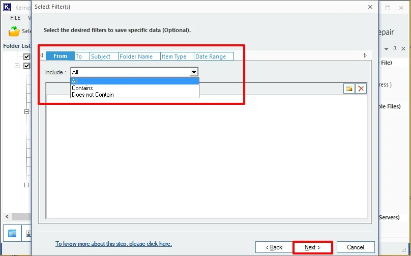 apply filters for emails