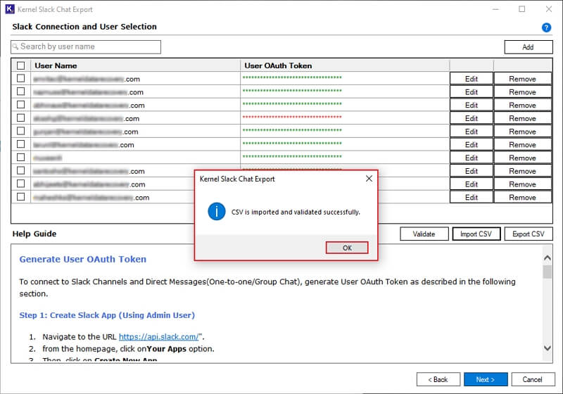 CSV is imported and validated successfully