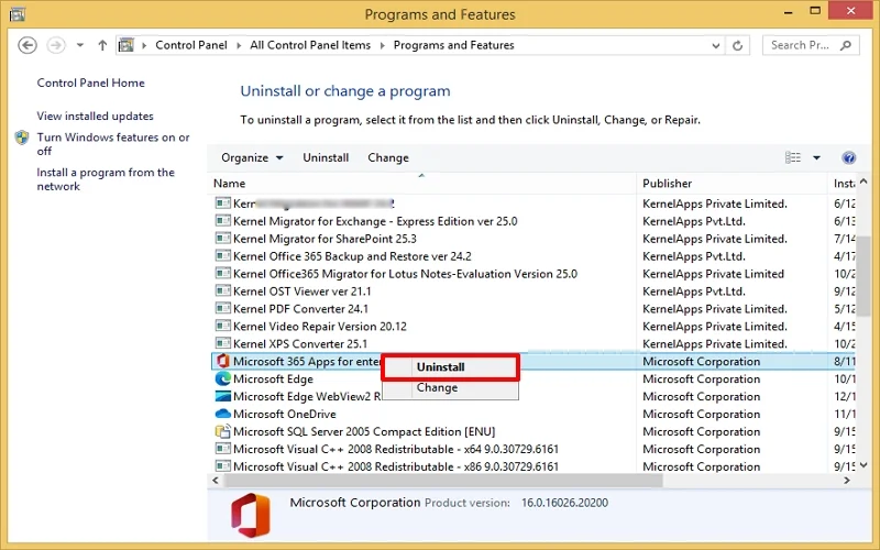 uninstall microsoft office