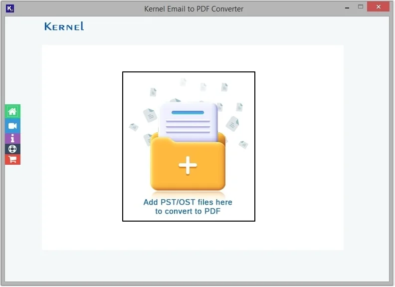 click on + icon to add Outlook PST file