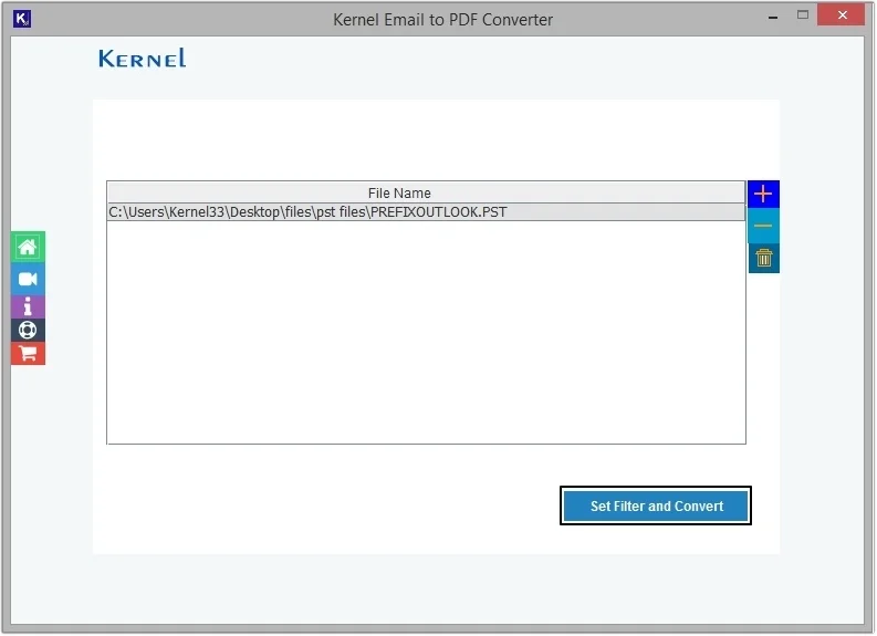 Click on the Set Filter and Convert