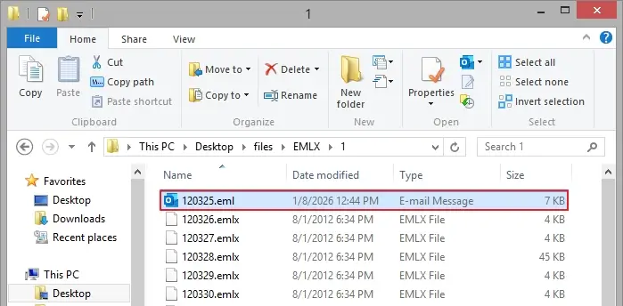 EMLX file is converted into EML file