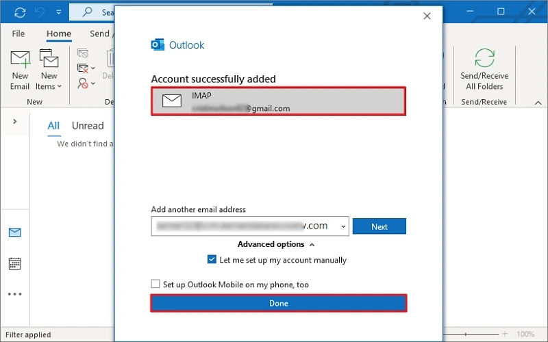 gmail account configured