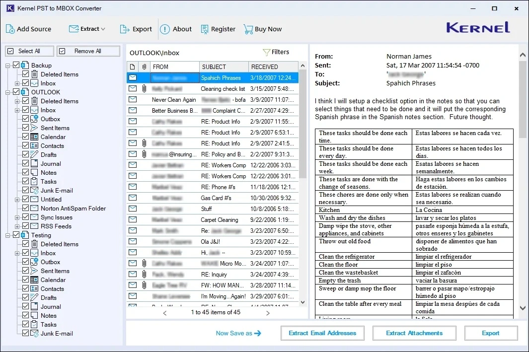 Click on any folder or file to preview its content