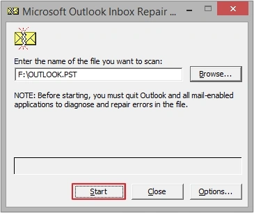 Click Start to begin scanning