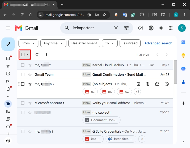 Delete the Labels Along with the Emails