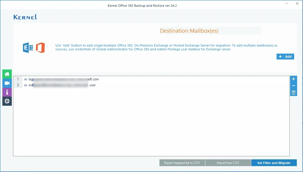 Click Set Filter and Migrate option